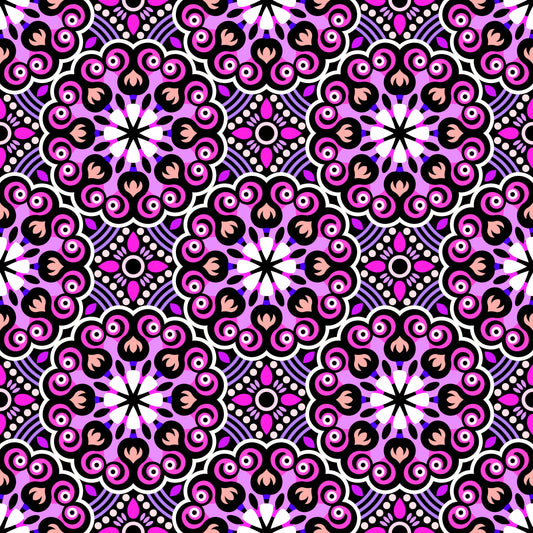 Pink - Purple Mandala Fabric - 132