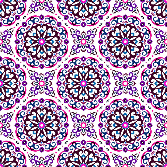 Pink - Purple - Blue Mandala Fabric - 188i