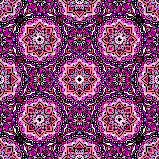 Pink - Purple - Blue Mandala Fabric 2009.3