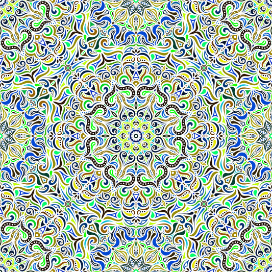 Green - Blue - Brown Mandala Fabric 2006.3i