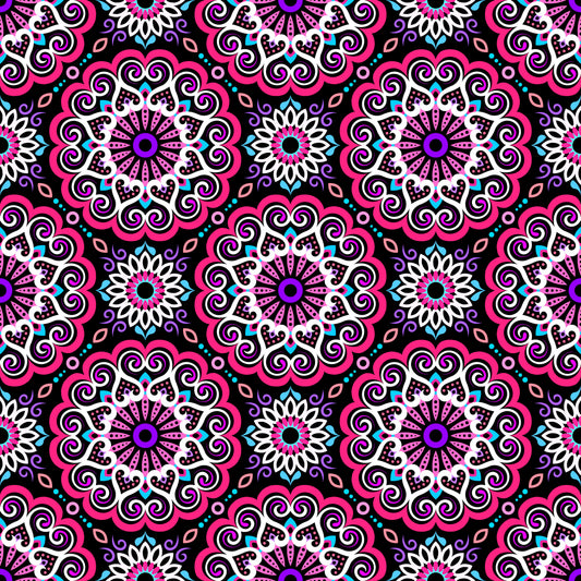Pink - Purple - Blue Mandala Fabric - 179
