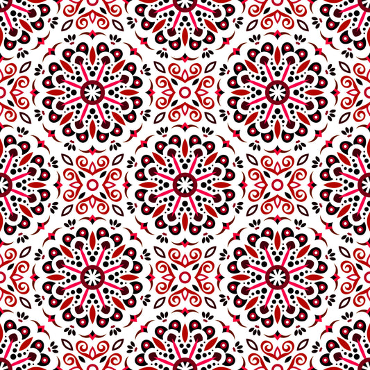 Red Mandala Fabric - 156i