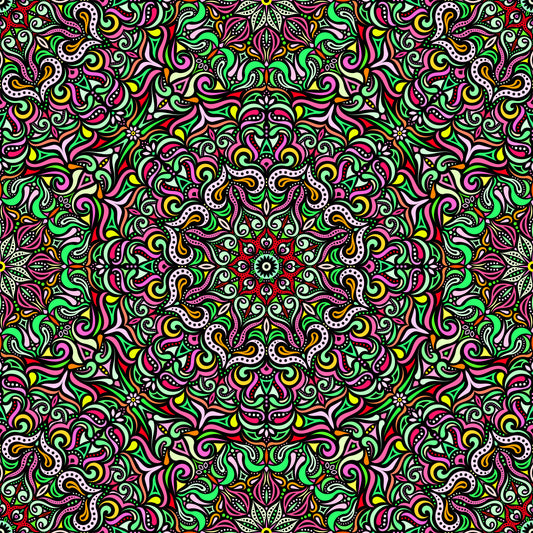 Green - Red - Yellow Mandala Fabric 2006.3