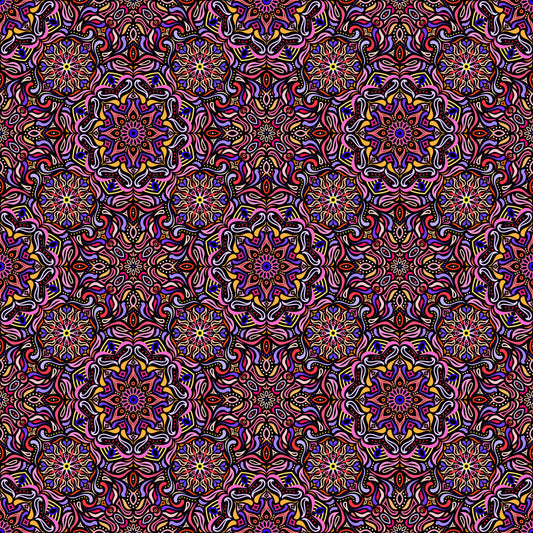 Pink - Yellow - Blue Mandala Fabric 2009.4
