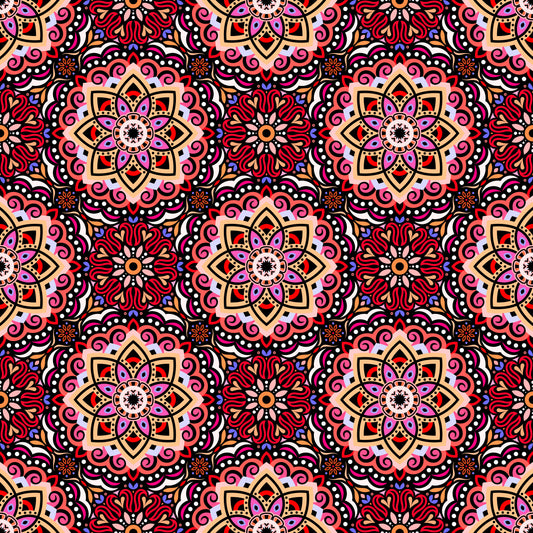 Red - Yellow - Blue Mandala Fabric 2009.3