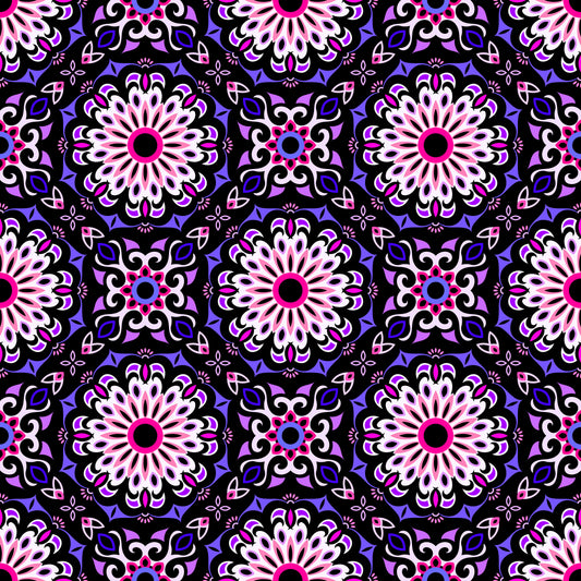 Purple - Pink Mandala Fabric - 198