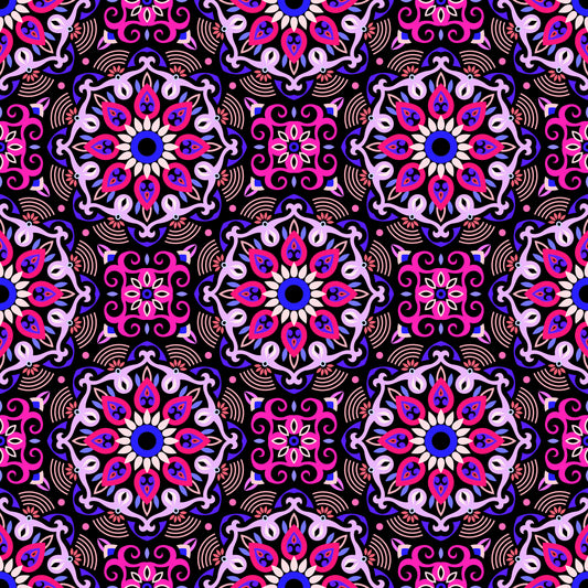 Pink - Purple - Blue Mandala Fabric - 140