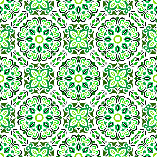 Green Mandala Fabric - 206i