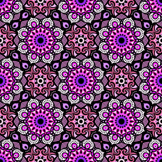 Pink - Purple Mandala Fabric - 193