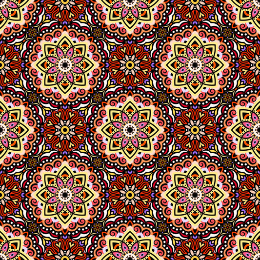 Red - Yellow - Blue Mandala Fabric 2009.3