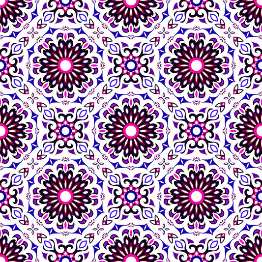 Purple - Pink Mandala Fabric - 198i