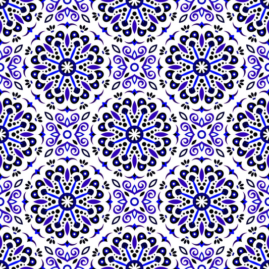Blue Mandala Fabric - 156i