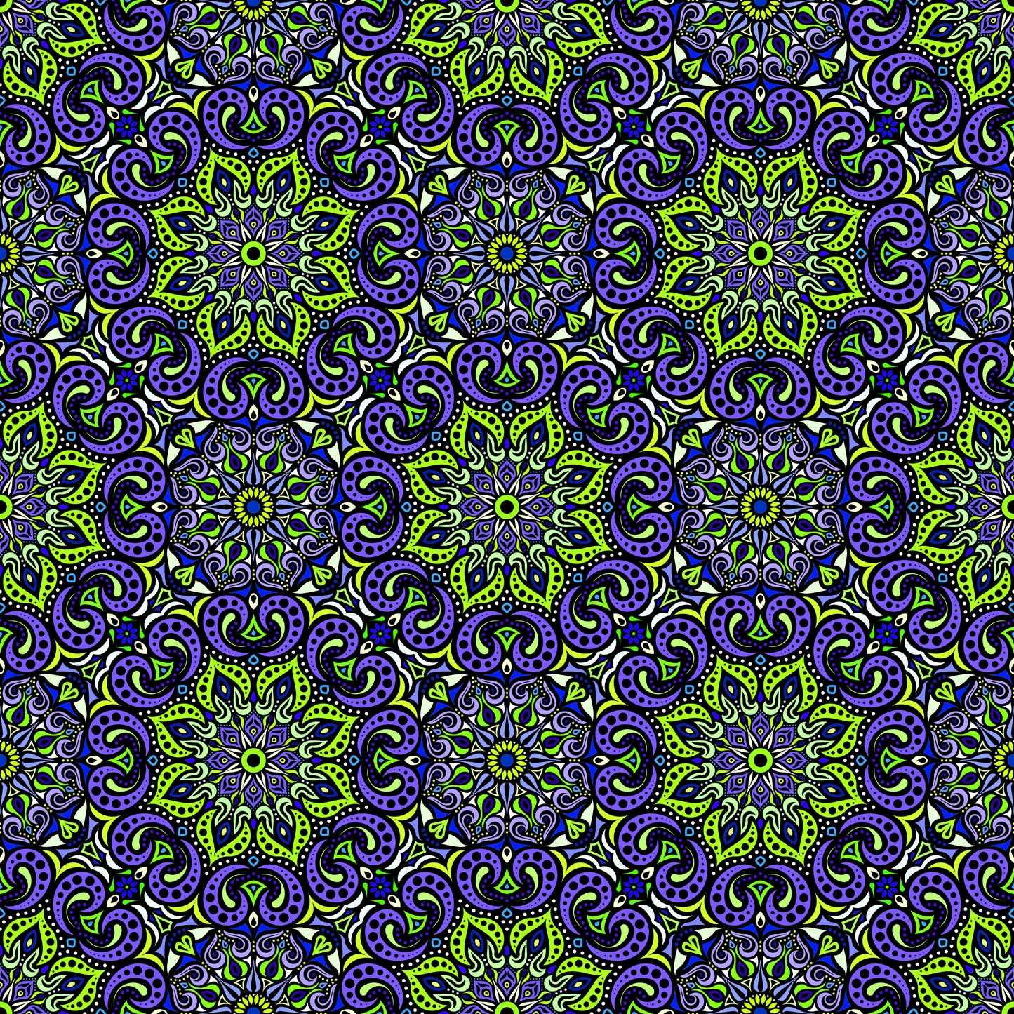 Blue - Green Mandala Fabric 2007.3