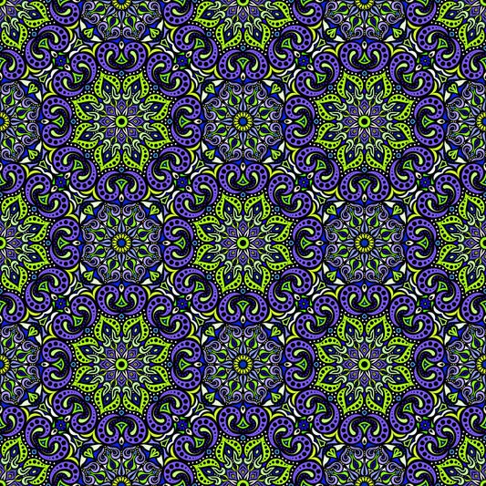 Blue - Green Mandala Fabric 2007.3