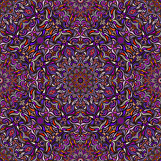 Orange - Pink - Purple Mandala Fabric 2008.1