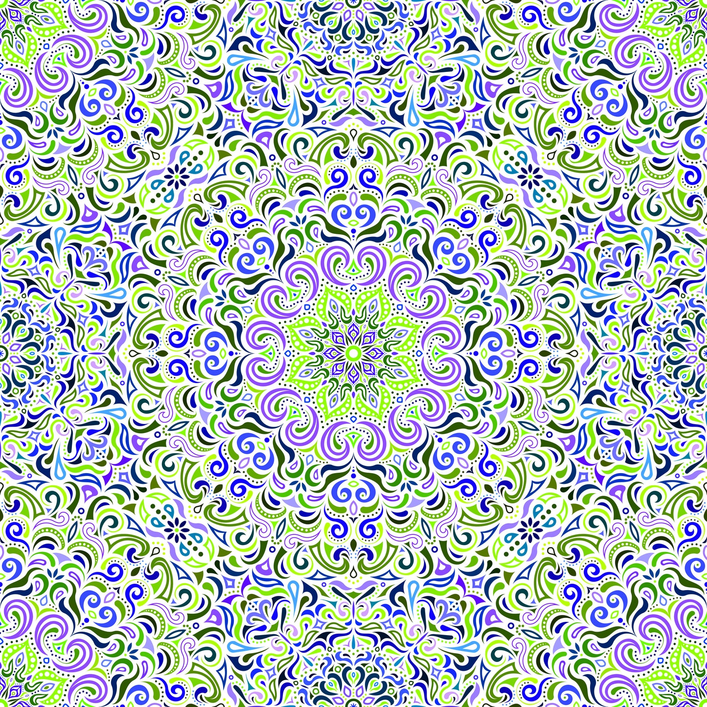 Green - Purple Mandala Fabric 2007.1i