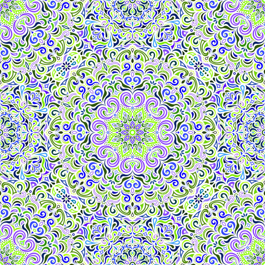 Green - Purple Mandala Fabric 2007.1i