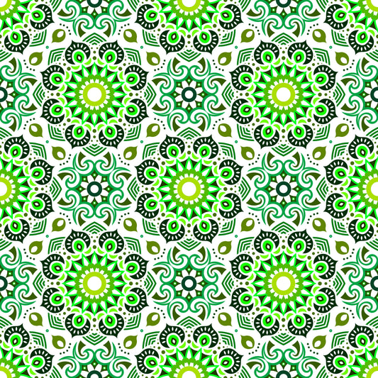 Green Mandala Fabric - 193i