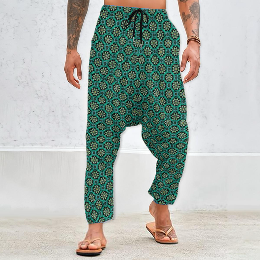 Turquoise - Blue - Green Velvet Harem Pants 237