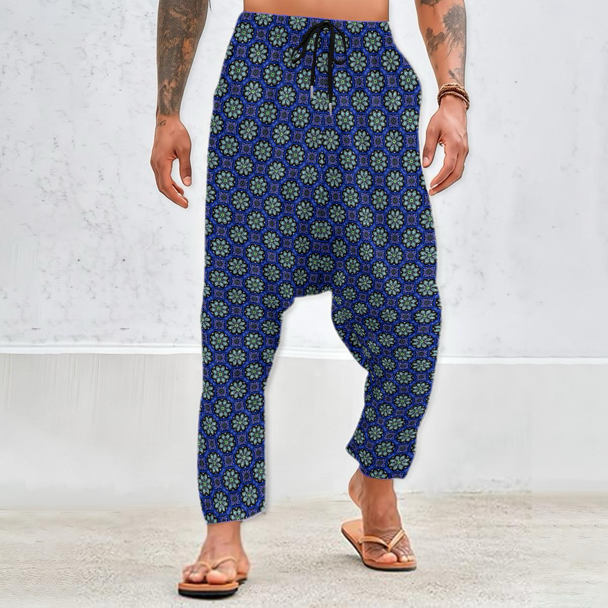 Blue - Turquoise - Green Velvet Harem Pants 237