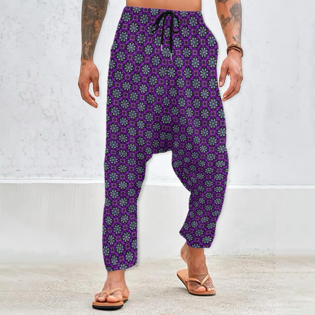 Purple - Blue - Turquoise Velvet Harem Pants 237