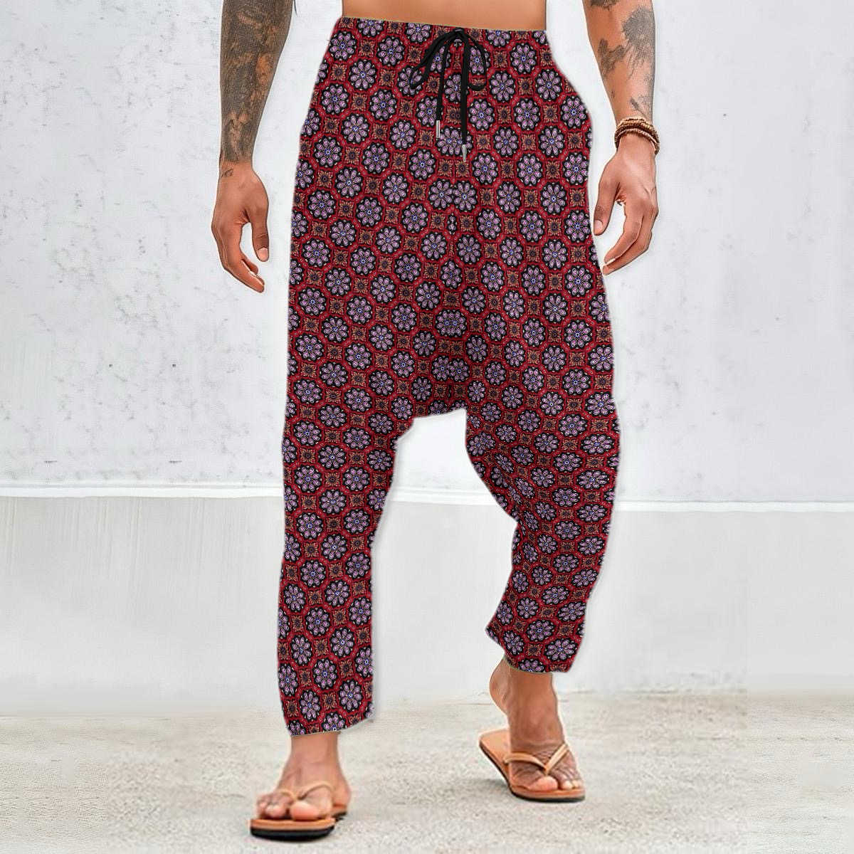 Red - Pink - Purple Velvet Harem Pants 237