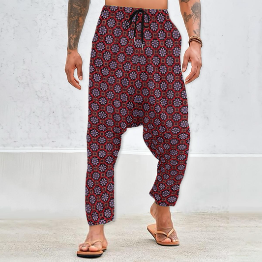 Red - Pink - Purple Velvet Harem Pants 237