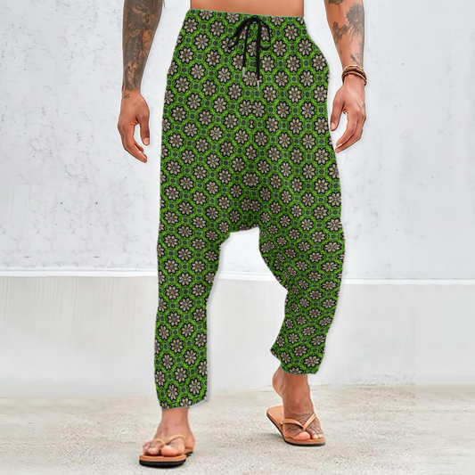 Green - Yellow - Red Velvet Harem Pants 237
