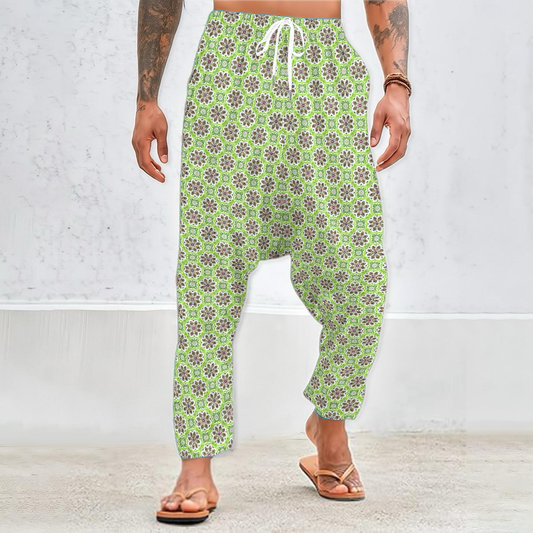 Green - Red - Brown Velvet Harem Pants 237i