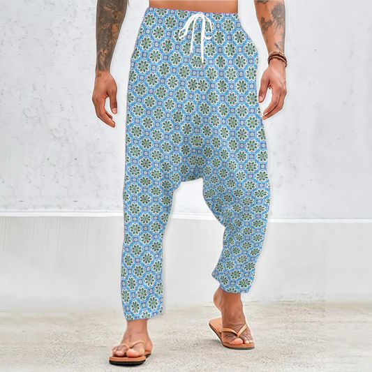 Blue - Green Velvet Harem Pants 237i