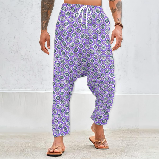 Purple - Blue - Turquoise Velvet Harem Pants 237i