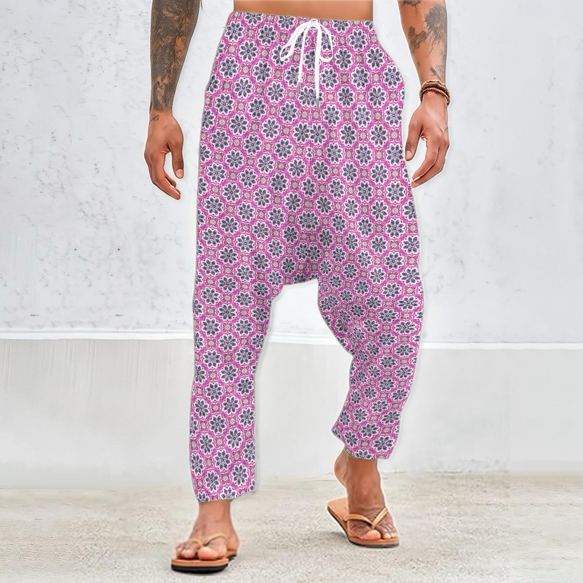 Pink - Purple - Blue Velvet Harem Pants 237i