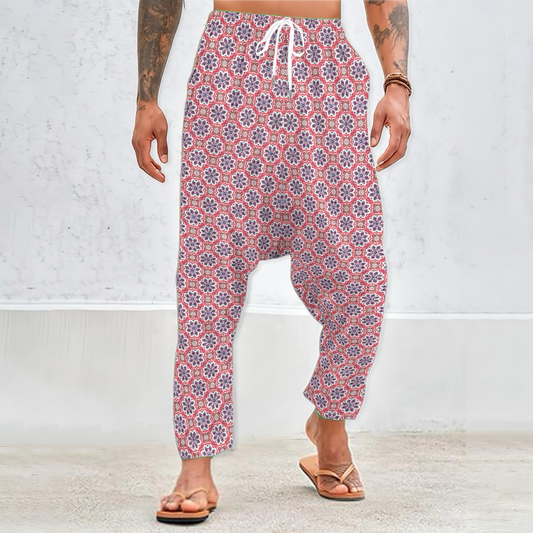 Red - Purple Velvet Harem Pants 237i