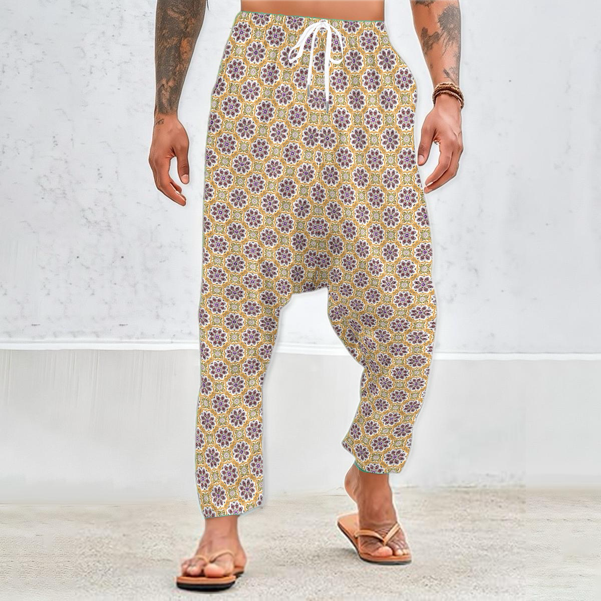Yellow - Purple Velvet Harem Pants 237i