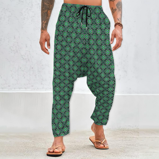 Green - Blue Velvet Harem Pants 216