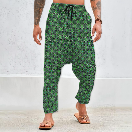 Green - Turquoise Velvet Harem Pants 216