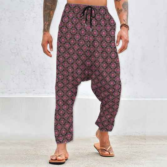 Pink - Yellow Velvet Harem Pants 216