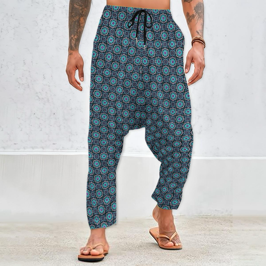 Turquoise - Purple Velvet Harem Pants 216