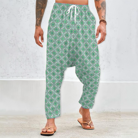 Turquoise - Blue Velvet Harem Pants 216i