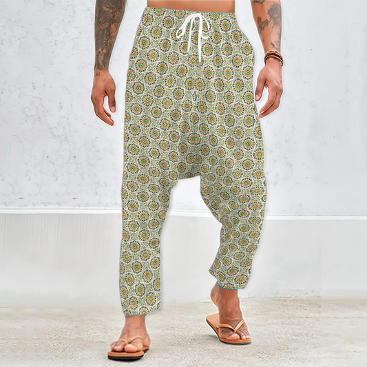 Yellow - Green Velvet Harem Pants 216i