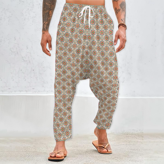 Orange - Green Velvet Harem Pants 216i
