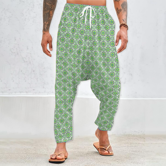 Green - Turquoise Velvet Harem Pants 216i