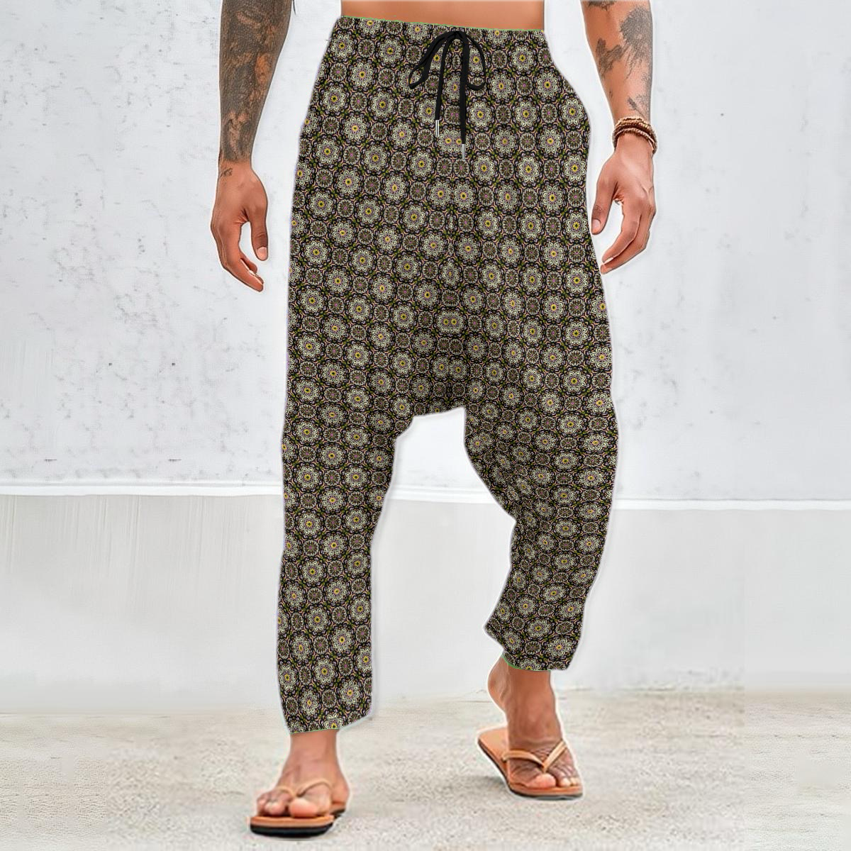 Yellow - Orange Velvet Harem Pants 214