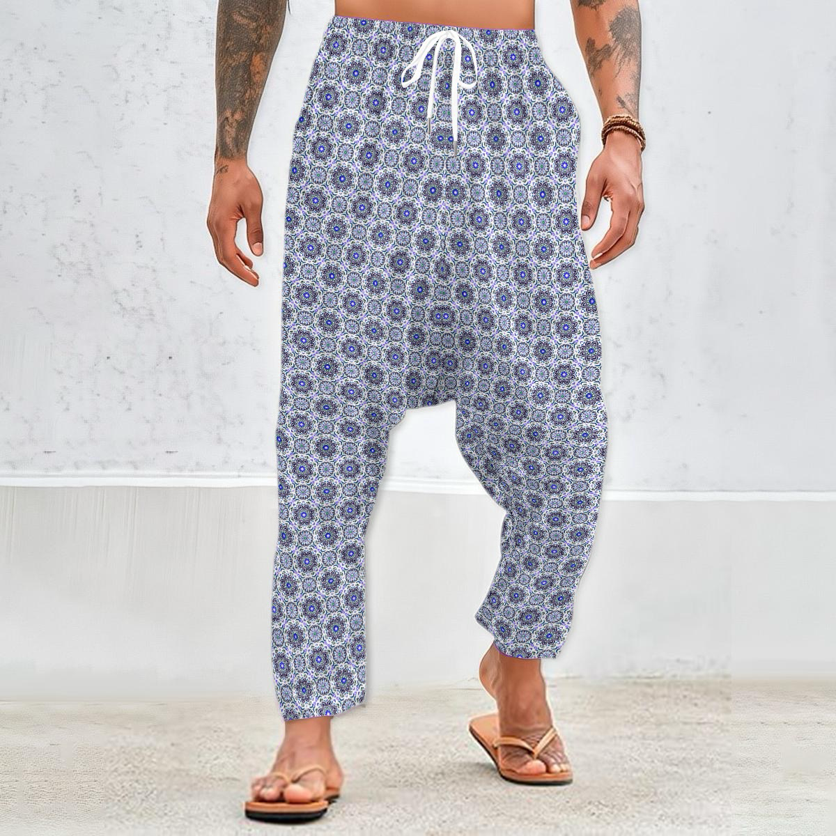 Blue - Green Velvet Harem Pants 214i