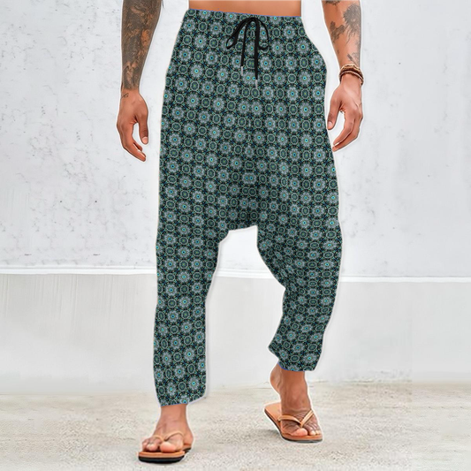 Turquoise - Blue Velvet Harem Pants 214