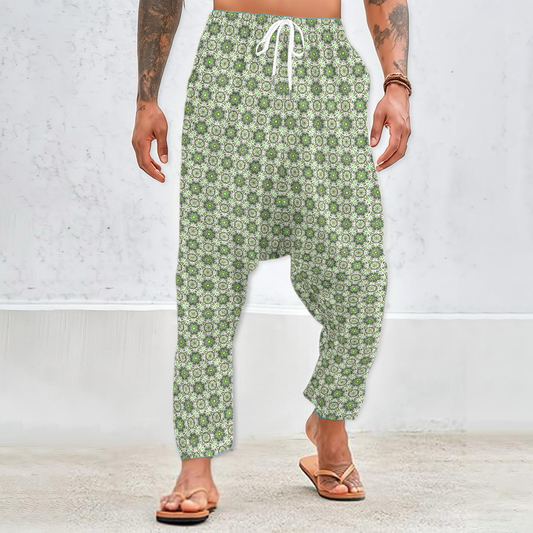 Green - Burgundy Velvet Harem Pants 214i