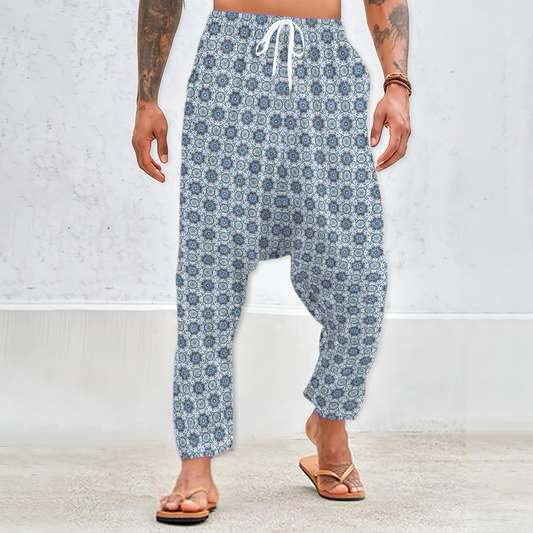 Turquoise - Blue Velvet Harem Pants 214i