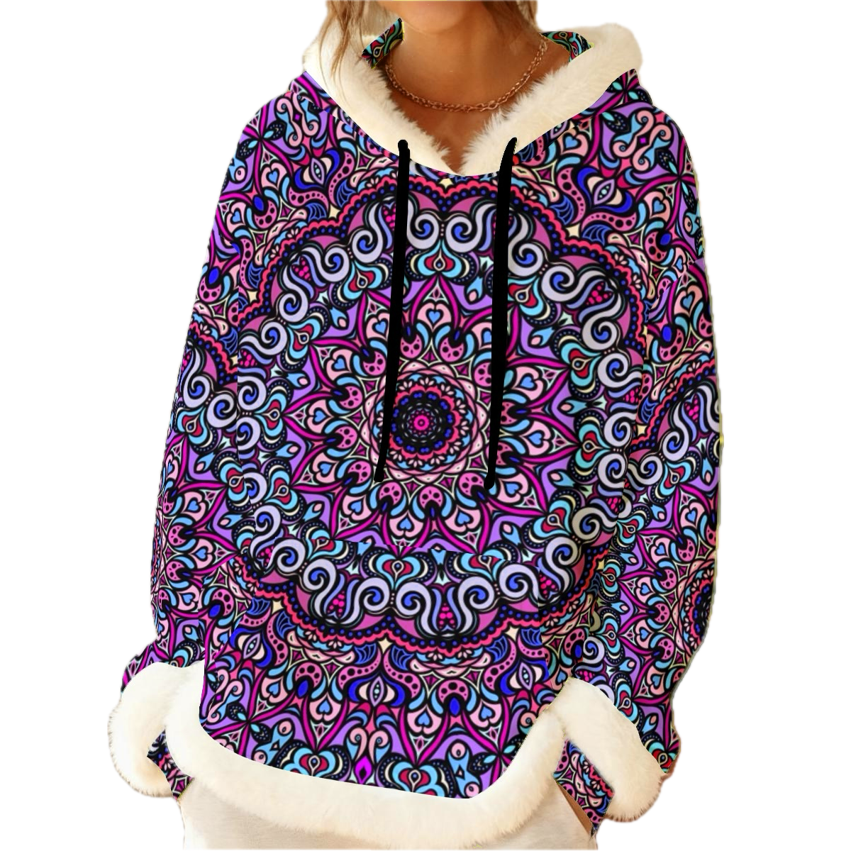 Purple - Pink - Blue Fuzzy Hoodie