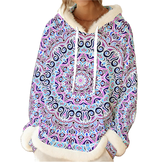 Blue - Fuchsia - Maroon Fuzzy Hoodie