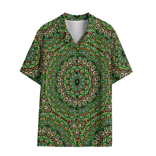 Green - Orange - Yellow Rayon Shirt